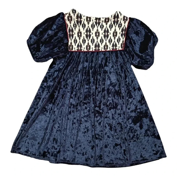 Zara | Blue Velvet Batik Dress (4-5 yrs) 💙 - Picture 4 of 5